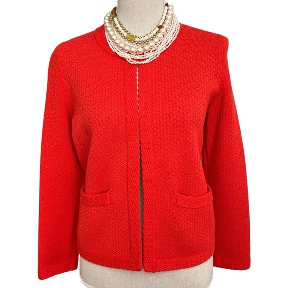 Ann Taylor Orange Knit Open Front Cardigan Size Small - Picture 4 of 16